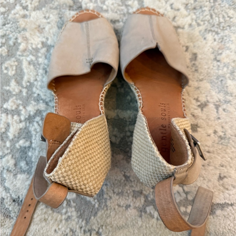 Gentle Souls Beige Wedge Sandals
